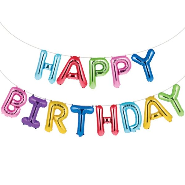 RAINBOW FOIL - BALLOON BANNER - HAPPY BIRTDHAY