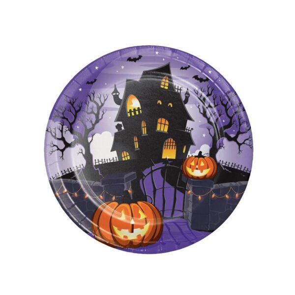 HAUNTED HOUSE - BIG PAPER PLATE - 8CT - 22CM